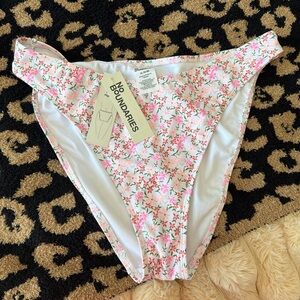 No Boundaries Pink Floral High-Cut Bikini Bottoms